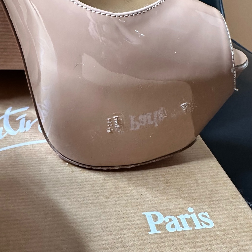 CHRISTIAN LOUBOUTIN |  ‘Highness’ Nude Patent Calf Stilettos - Picture 5 of 11